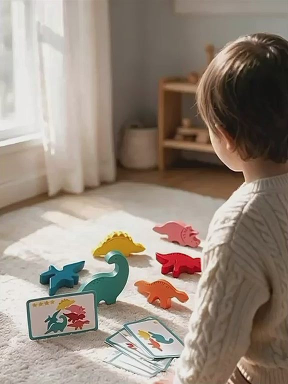 Bloques de Equilibrio de Dinosaurios de Madera 🦕
